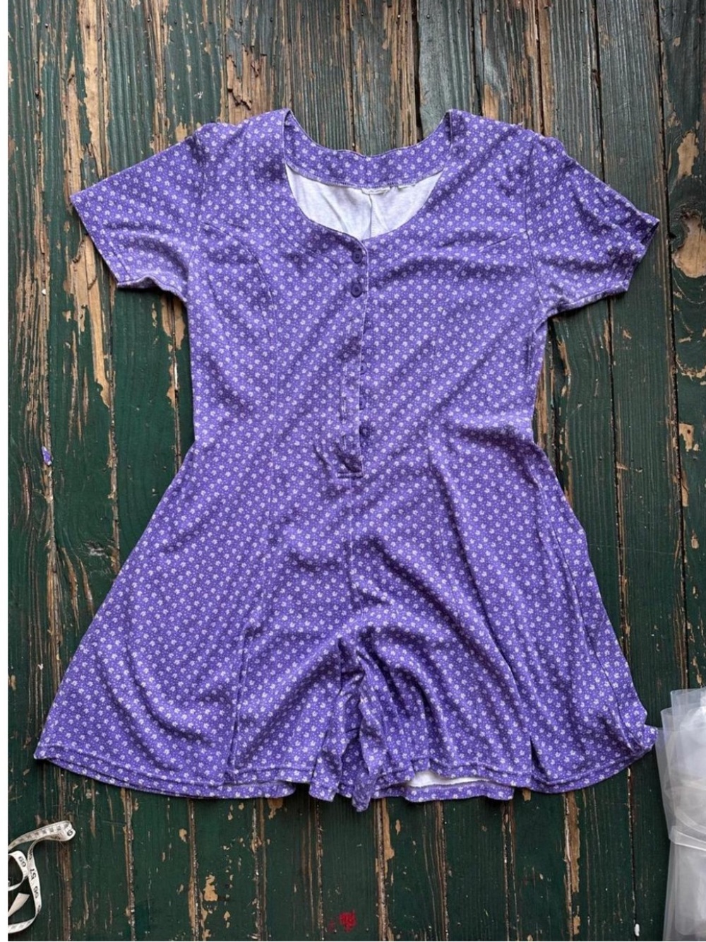 Vintage Button Short Sleeve Romper